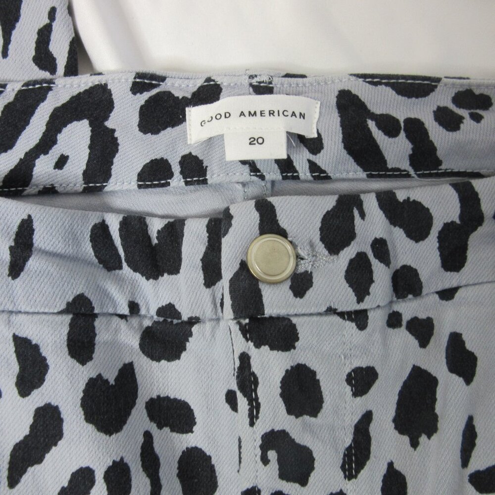 Good American Jeans Good Icon Straight Mineral Glass Leopard Plus Size 20 NWT - Picture 4 of 16